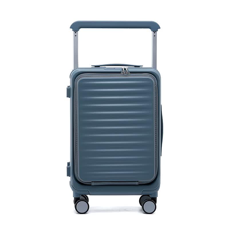 Aluminum Frame Front-Opening Wide Body Suitcase