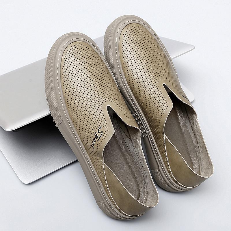 Fashion Summer Mens Shoes Handmade Designer Casual Shoes for Men Luxury Brand Leather Business Shoes Comfy Soft Anti-slip Driving Loafer