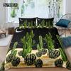 Cactus Duvet Cover Set King Size Hand Painted Style Bedding Set Nature Art Prints Comforter Cover Green Plant Cactus Quilt Cover