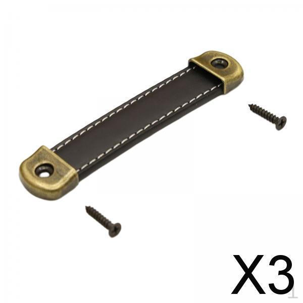 3x Recessed PU Luggage Handle Replacement Straps Travel Accessories Drawer Pull for