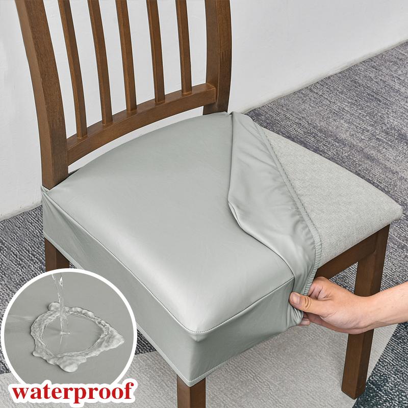 Waterdichte PU Leer Eetkamerstoel Zitkussens Zonder Rug Verwijderbaar Wasbaar Stoelbeschermers 1piece