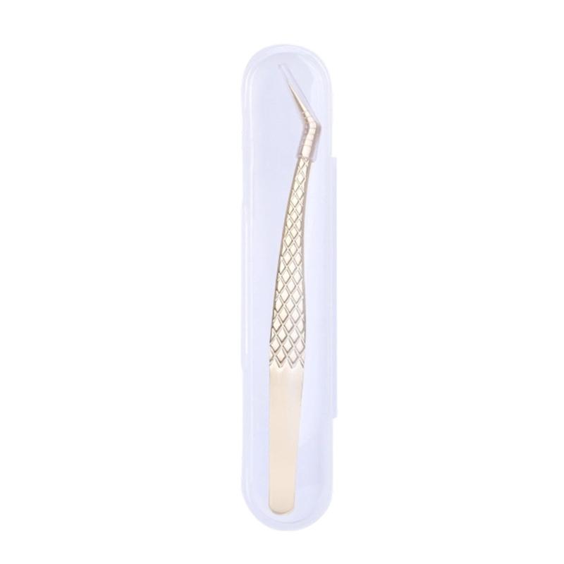 Ergonomic Grip Stainless Steel Eyelash Tweezers with Non Slip Handle for Comfortable Extended Beauty Tool