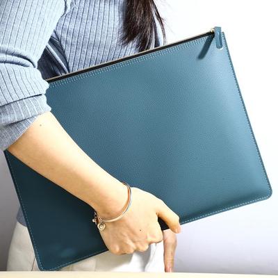 Porte-documents A4 à fermeture éclair en cuir PU: Sacoche d'affaires portable de grande capacité pour le rangement simple de factures et de dossiers.