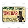 Funny Aloha Tiki Bar Tin Sign, Vintage Beach Bar, Pub Art, Wall Decor, Metal Plate, Retro Hawaii Beauty, Iron Painting Signs