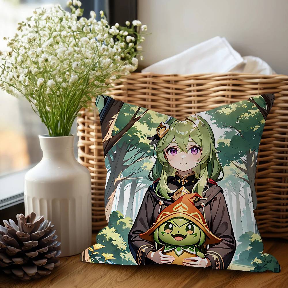 Collei Genshin Impact Cushion Cover Inches Farmhouse Decor Home Throw Pillow Covers For Couch Decorations