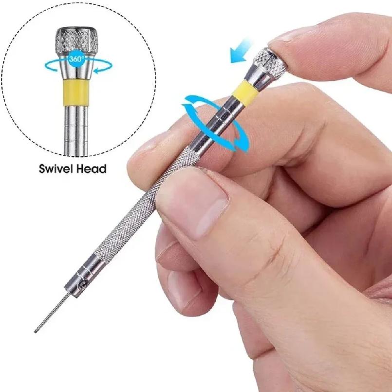5pcs/set 0.8-1.6mm Steel Screwdriver for Watch Repairing Portable Watch Tools Band Removal with Mini Link Pins Watchmaker Tools