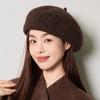 Kaschmir Baskenmütze Damen Herbst Winter Warme Strickmütze Malermütze