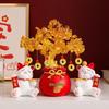 High-End Money Tree Lucky Cat Sand Painting: Wealth Attraction Office Decor & Housewarming Gift