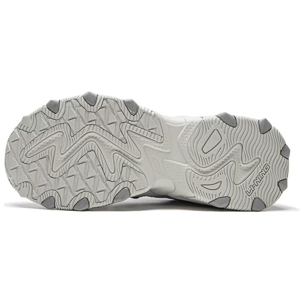 Li Ning Synthetic Leather Breathable Abrasion Resistant Slip Resistant Low Top Casual Shoes Women's Purple Gray AGCU176-5