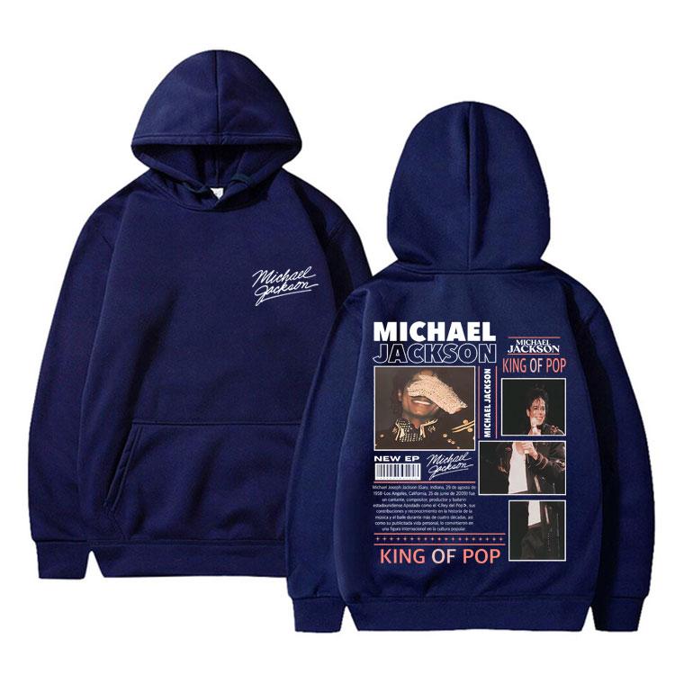 Felpa con cappuccio grafica Michajackson Re del Pop Uomo Donna Vintage Gotico Rock Felpa Uomo Hip Hop Punk Felpe con cappuccio oversize