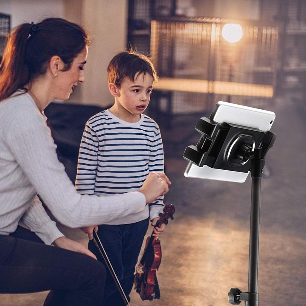 Floor Tripod Stand Tablet Phone Holder Height Adjustable Universal for 4.7-12.9 Inches