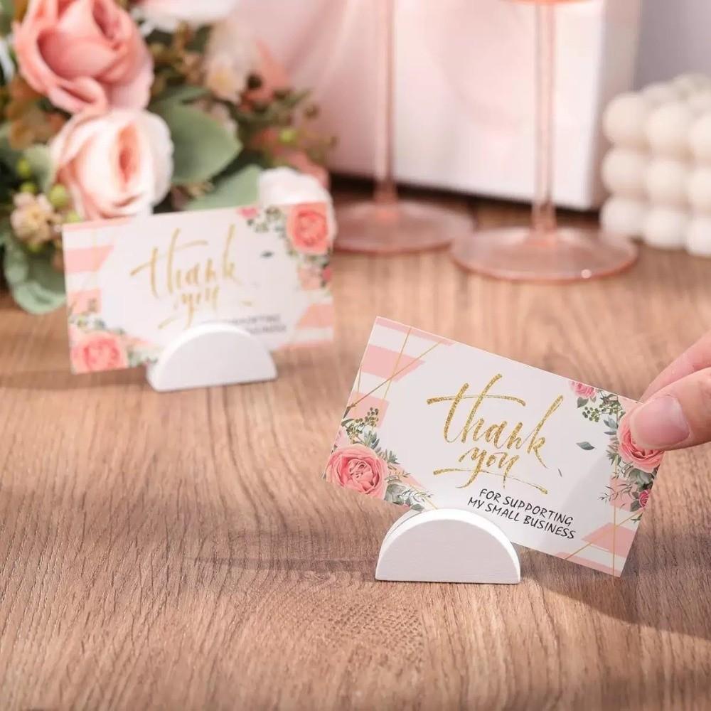 10pcs Semicircle Wood Card Holder Wooden Table Number Stands Place Card Holders  Wedding Banquet