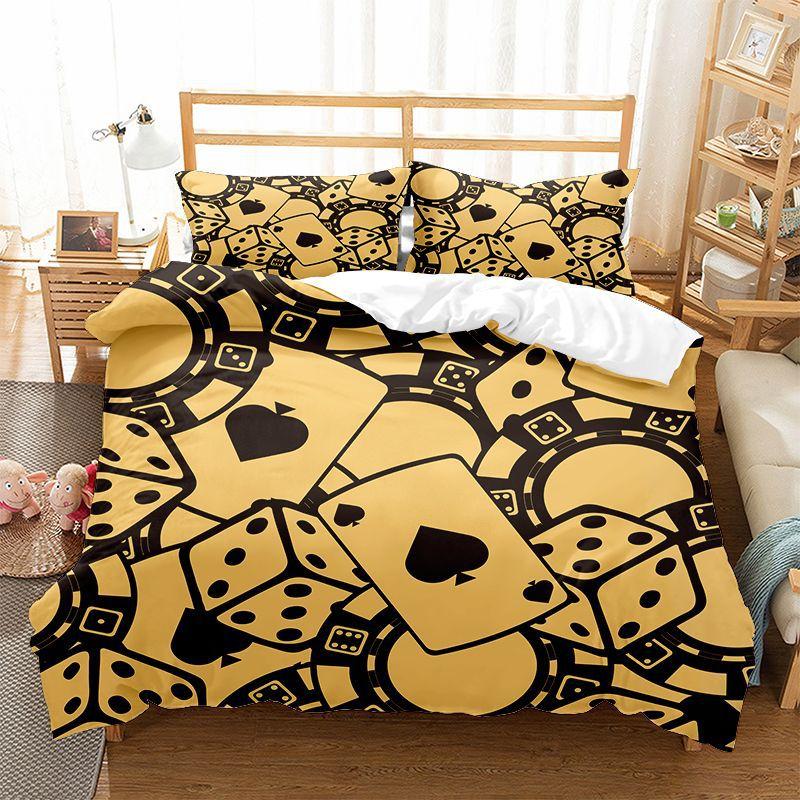 Playing Card Duvet Cover King Queen Size for Boys Girls Kids Couple Lover Bedding Set Microfiber Comforter Cover With Pillowcase