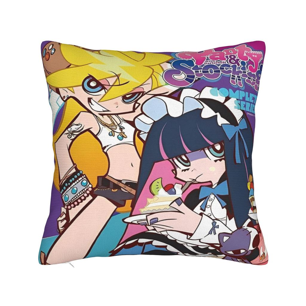 Panty Stocking with Garterbelt Square Pillow Case Cartoon Cushion Covers Custom Zipper Decor Pillowcase for Living Room 40x40cm