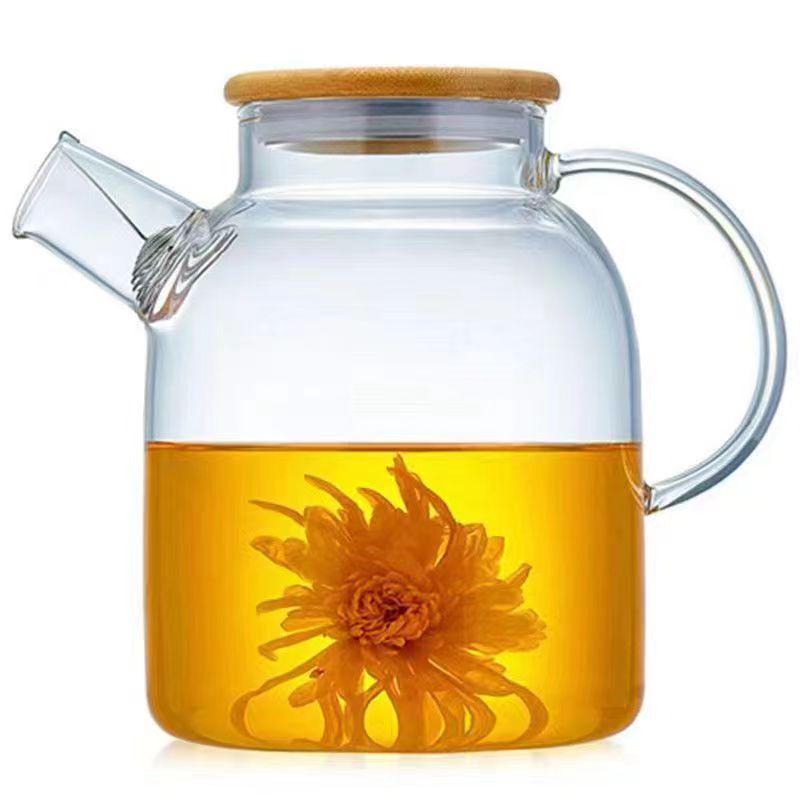 Thickened Floral Teapot: Large Capacity High Borosilicate Glass Kettle, Electric & Ceramic Stove Compatible, Multifunctional.