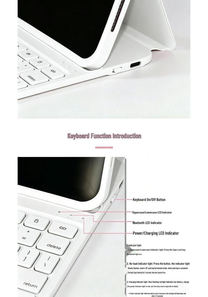 11-inch iPad 2025 Model Protective Case with 13-inch Wireless Bluetooth Keyboard