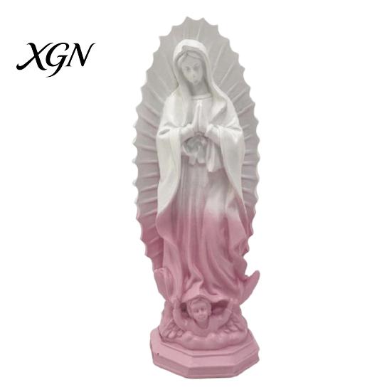 Handmade Retro Figurine Our Lady of Guadalupe Religious Statue, Virgin Mary Figurine, Resin Sculpture, Collectable Character Inspirational Art