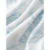 Printed Design Light Blue Sketch Floral Print All-Season Women's Maxi Skirt, Casual Elastic Waist A-Line Half Skirt