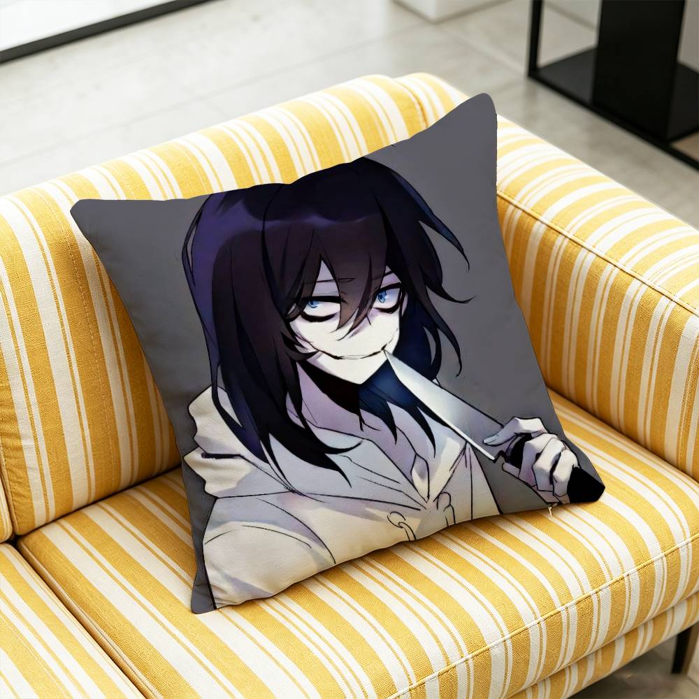 For Creepypasta Killer Jeff Throw Pillow Case 30cm 50cm 45cm DIY Square Pillowcase Square Office Cushion Cover