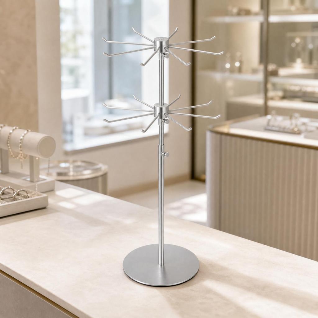 Rotating Jewelry Display Stand Sturdy Necklace Tree Stable for Boutiques