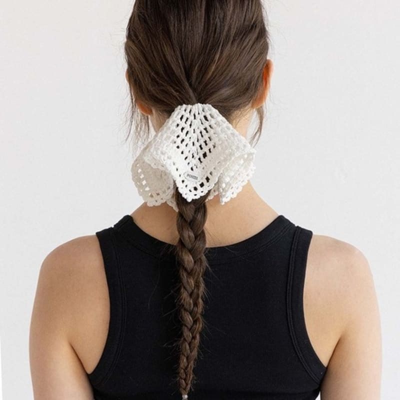 

КВАДРАТНАЯ РЕЗИНКА-СКРАНЧИ КРЮЧКОМ - БЕЛАЯ white