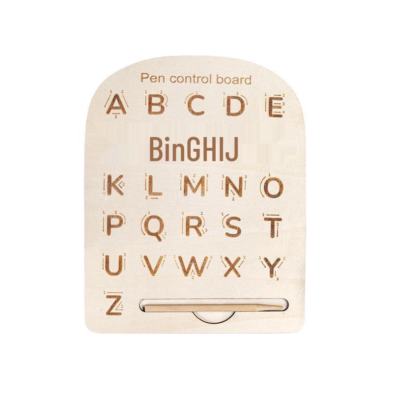 Wooden Letter & Number Grooved Board for Early Education
