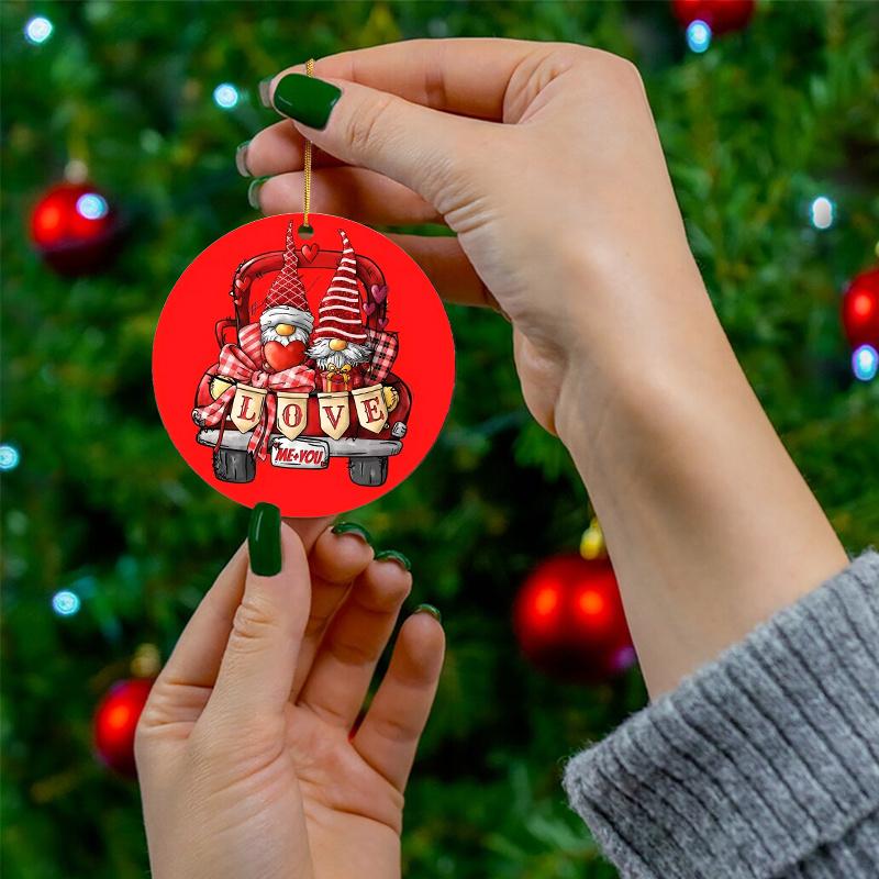 2D Flat "Love" Couple Gnomes Acrylic Decoration Sign, Bow, Love, Gift, Holiday Gift, Suitable for Wall Decoration, Porch, Room, Villa, Accents Home, H