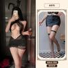 Sexy underwear women's sexy tight neck lace secretary uniform soft yarn hip skirt nightdress set A