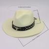 New personalized belt big bull head western cowboy hat men's and women's sun hat outdoor sports straw hat