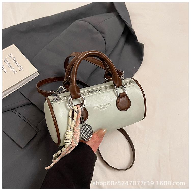 Hand-held High-end Bowling Bag Women's 2025 New Fashion Shoulder Bag Simple Casual Niche Crossbody Bag
