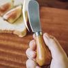 Upright Butter Knife with Solid Wood Handle Stainless Steel Cheese Spreader for Toast Jam Non-Slip Peanut Butter Smearing Tool
