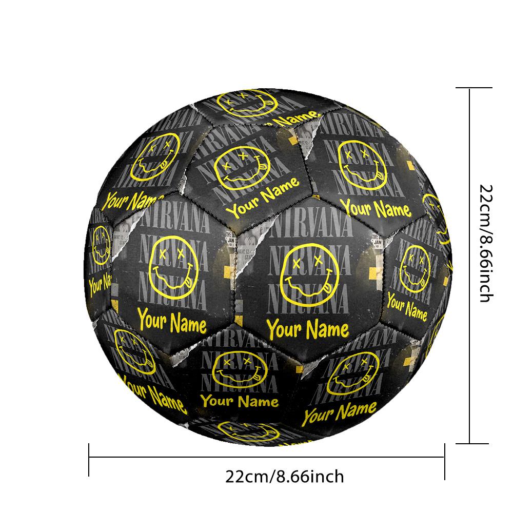 Nirvana Size 5 Football, Custom Name Text Personalized Soccer Ball Sport Training Gift