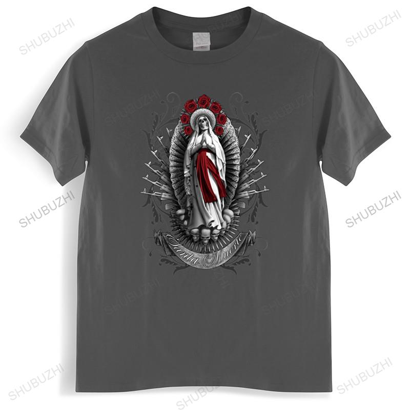 Baumwoll-T-Shirt, Unisex, Rundhalsausschnitt, Unisex, Santa Muerte, T-Shirt, Lady of Holy Death, mexikanisches Totenkopf-T-Shirt, Unisex, T-Shirt, Euro-Größe