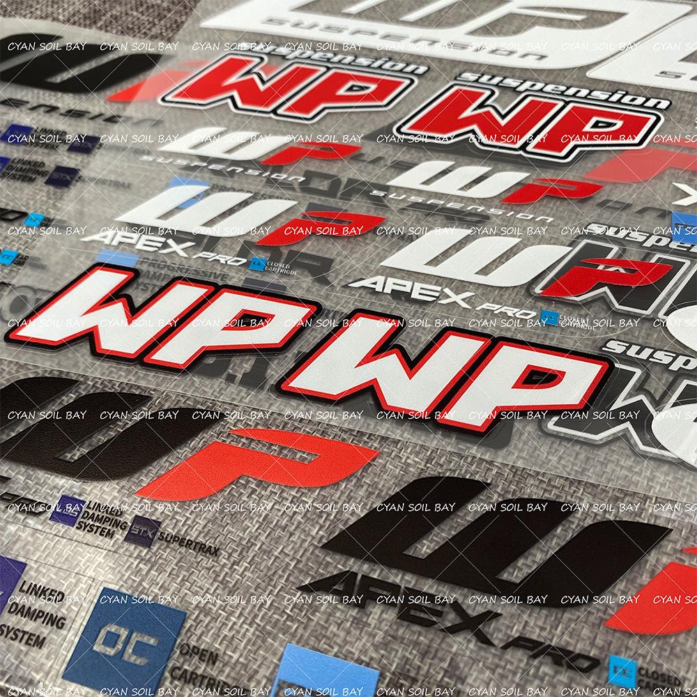 WP 3D Embossed UV Sticker Decal for Motorcycle Shock Absorbers