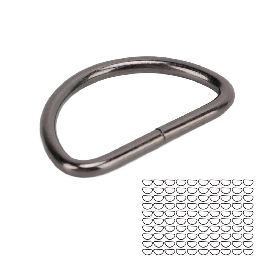 100pcs D Rings Dog Collar Metal D Rings for Dog Chest Straps Pet Suitcases Accessory