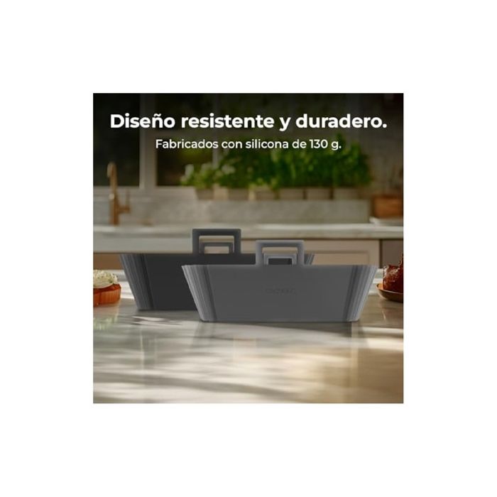 Moules en Silicone - Cecotec - Pack de 2 - Pour Airfryer 9-11L - Réutilisable - Résistant - Antiadhésif