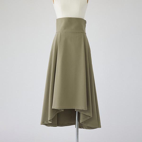 

2026 Summer Japanese Style High-Waisted Pleated A-Line Women s Skirt with Large Hem and Pockets L оливковое зеленый