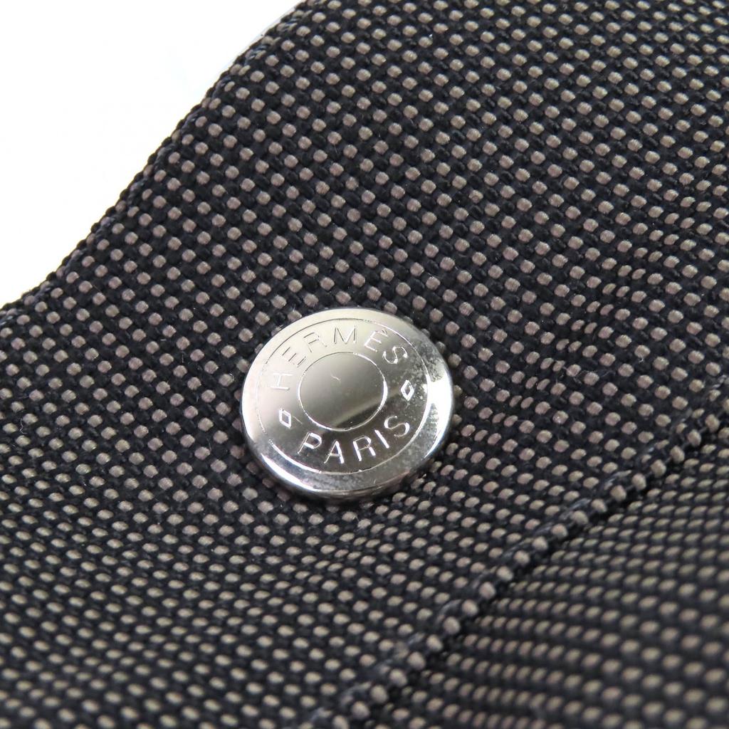 Excellent HERMES Tote Bag Her Line MM Serie Button Canvas Handbag Gray Women Used