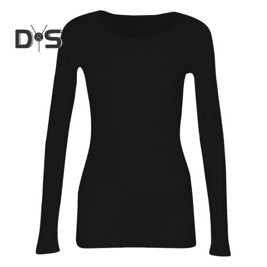 Pullover Tops Women Ribbed Long Sleeve Bottoming Top Regular Fit Lightweight Crew Neck Shirt Daily Wear