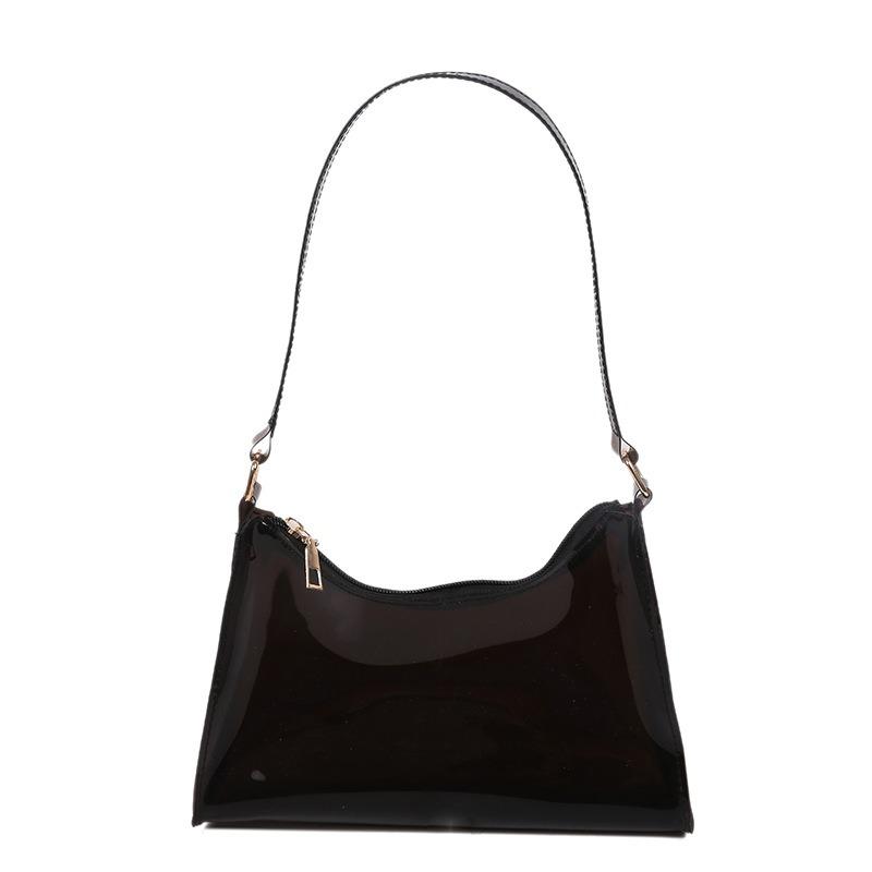 Jelly transparent shoulder bag, new women's bag, fashionable plastic baguette bag, shoulder trendy and cool