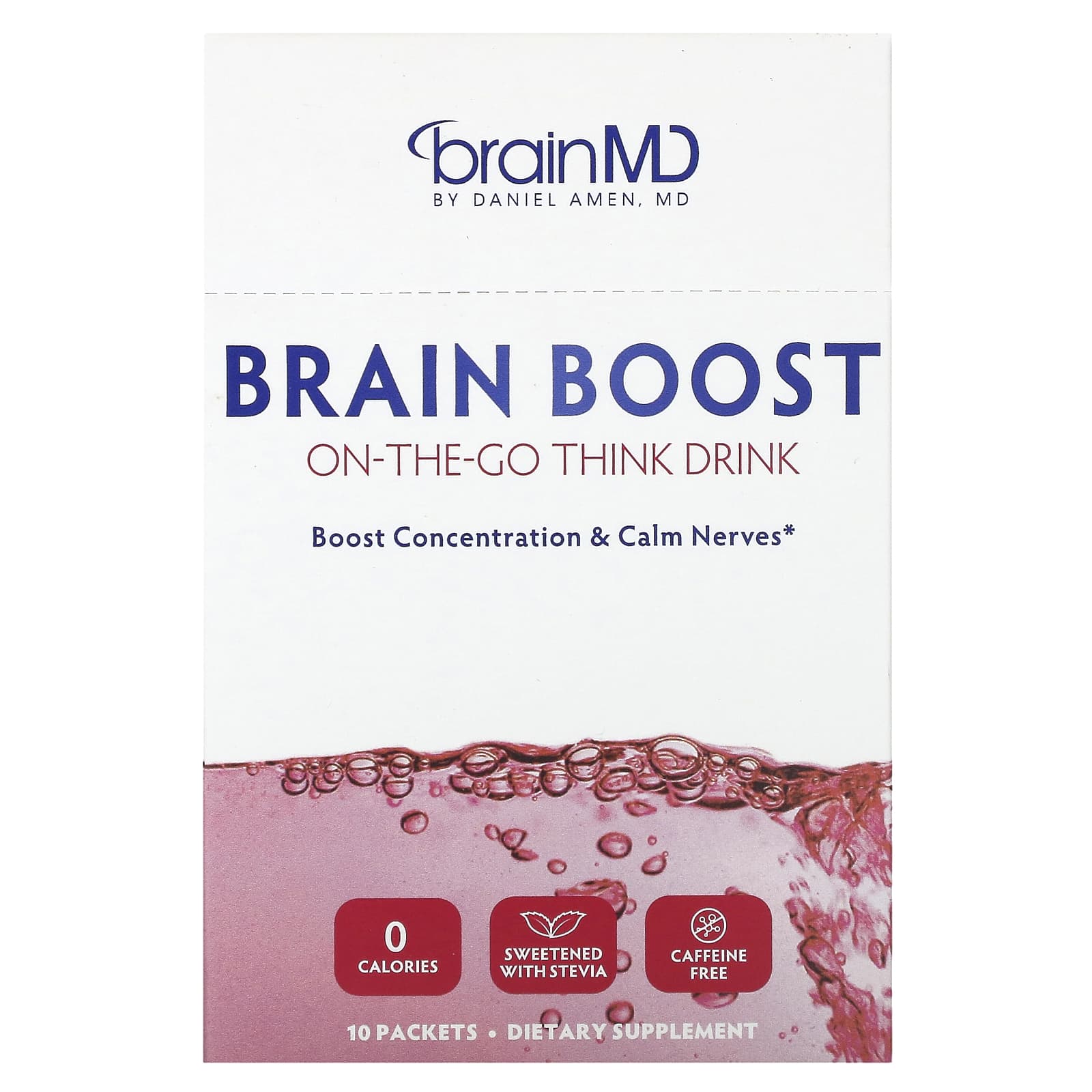 

Brain Boost, Takeaway Drink, Caffeine Free, 10 Pack