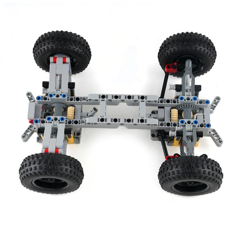 MOC 4WD Independent Suspension Differential Chassis Steering Axle Building Blocks Four-wheel Drive Tech Car Parts Toys Kids Gift