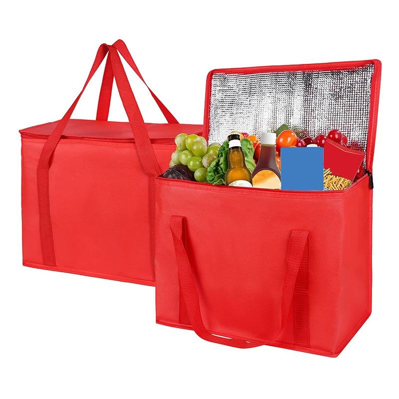 Large Insulated Reusable Grocery Bag Foldable Thermal Cooler Bag Hot Cold Keep Warm Food Delivery Picnic Shopping Bag