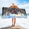 Halloween Horrible Sugar Skull Girl Printed Beach Towel Outdoor Quick Drying Swimming Bath Towels Yoga Mat for Kids Adults Gift