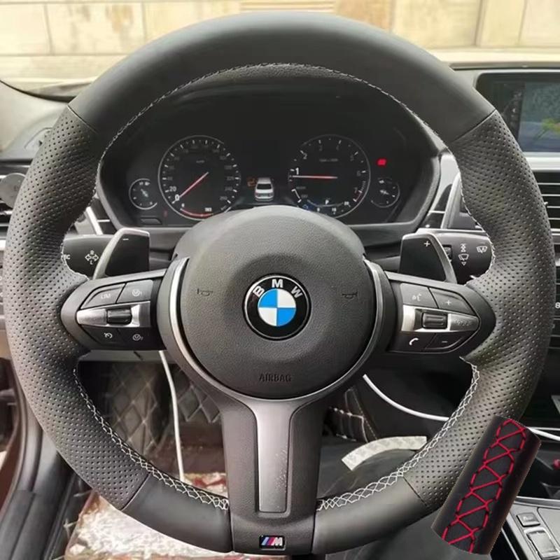 Ręcznie szyta osłona kierownicy samochodowej ze skóry mikrofibry do BMW M Sport F06 F10 F15 F16 F20 F21 F25 F30 F32gt F80 F82 X1 X3 x5