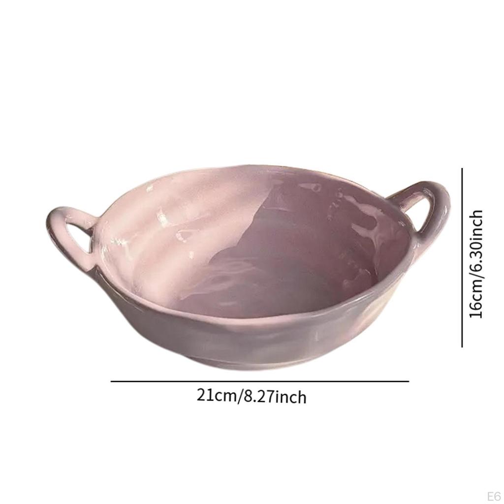 Ceramic Bowl for Salad and Fruit with Handle Home Events