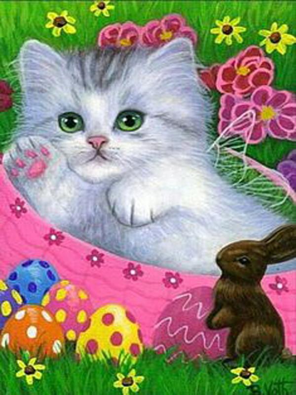 Nový příchod Diamantová malba Zvířátka Křížkový steh Plný kulatý vrták Kočka Diamantové vyšívání Prodej Domácí dekorace Obrázek