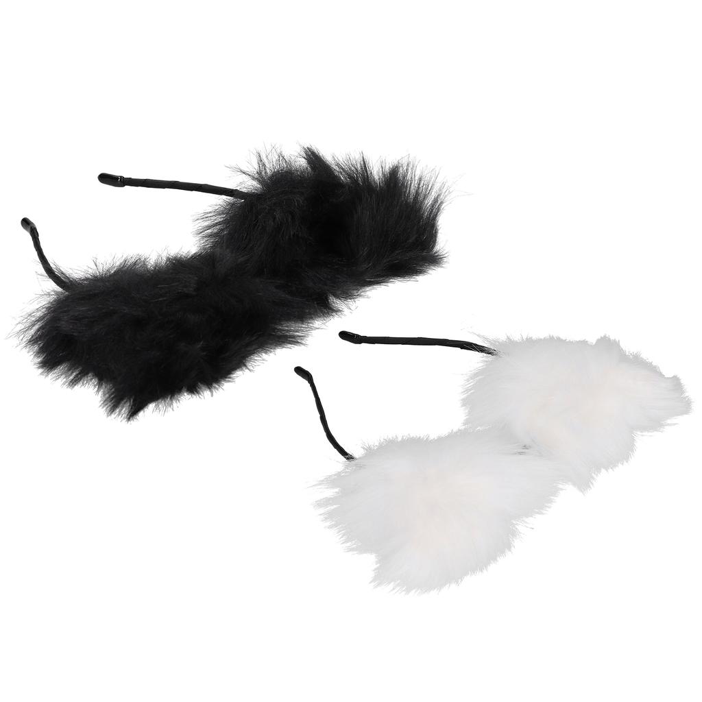 Künstliches Pelziges Katzenohren Stirnband Damen Kopfschmuck Haarband für Party Cosplay Alltag