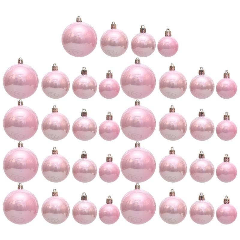 

Набор из 36 шт. Рождественских шаров-украшений Привлекательные Праздничные Рождественские шары-украшения Функциональные Подвески для елки Дропшиппинг розовый