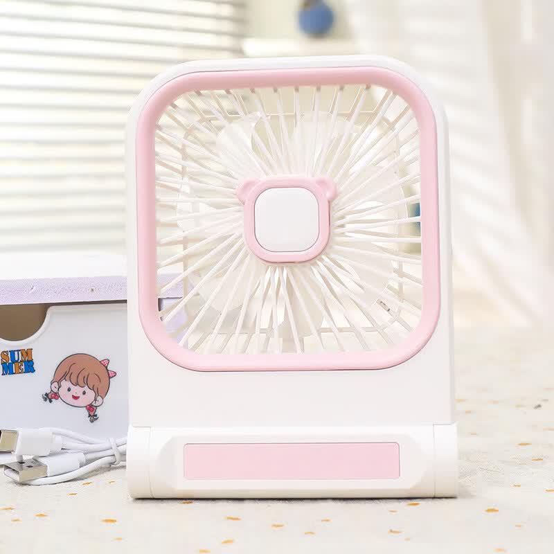 LINGPAN Cream-Style Rechargeable Desktop Mini Fan Pack of 5 (LP556C)